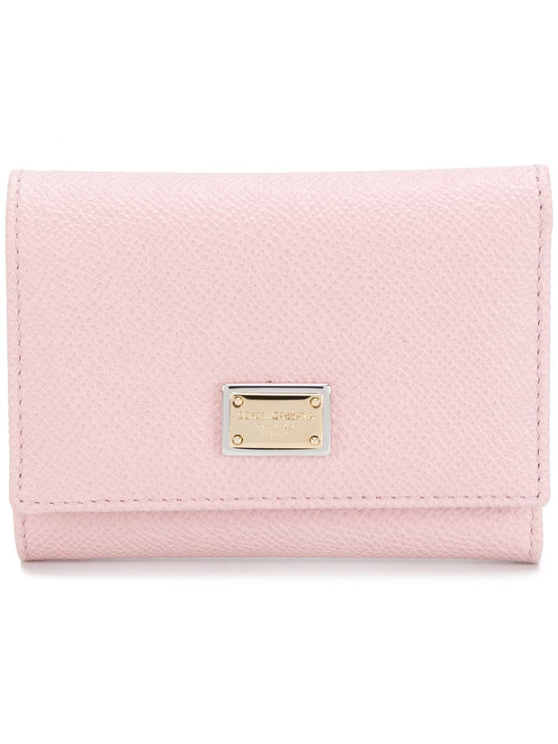 Dolce & Gabbana  Leather Flap French Wallet  Pink
