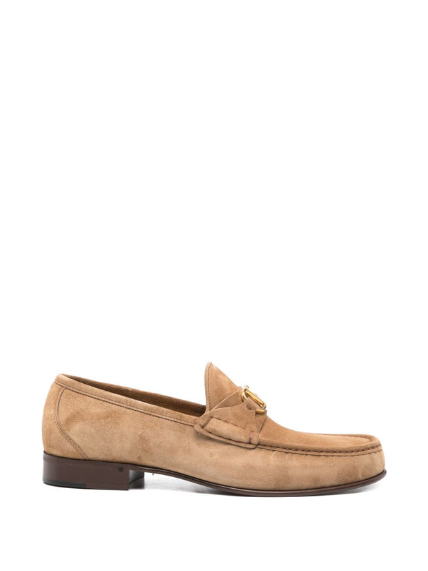 Valentino Garavani VLogo Signature Leather Loafers Brown