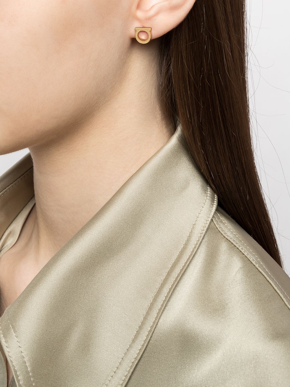 Ferragamo Gancini Earrings Golden