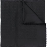 Ferragamo Gancini Silk And Wool Stole Scarf Black