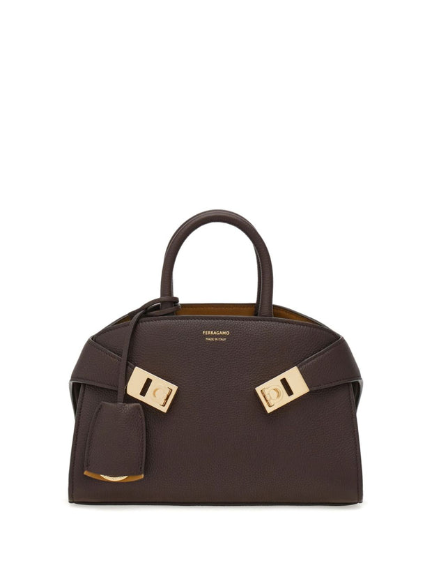 Ferragamo Hug Mini Leather Handbag Brown