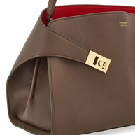 Ferragamo Hug small leather tote Dove Grey