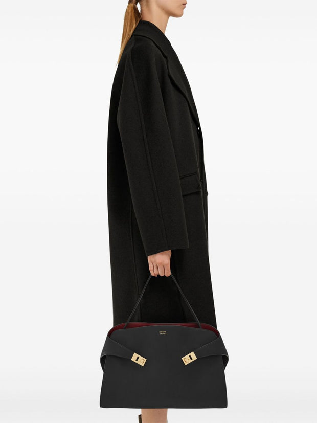 Ferragamo Hug Medium Leather Tote Bag Black