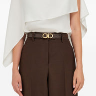 Ferragamo Gancini Leather Belt Brown