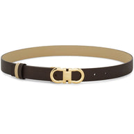 Ferragamo Gancini Leather Belt Brown