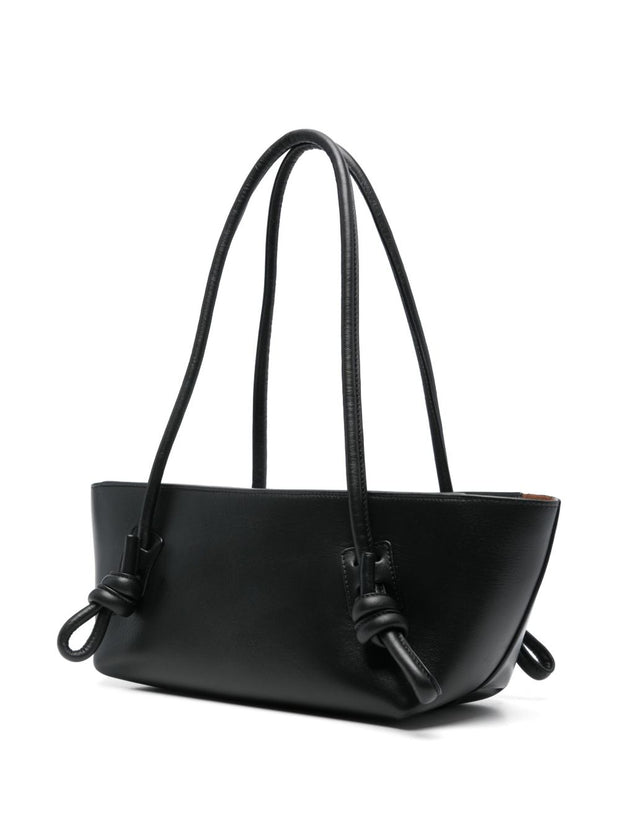 HEREU Fleca Leather Shoulder Bag Black