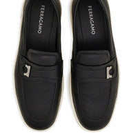 Ferragamo Leather Loafers Black