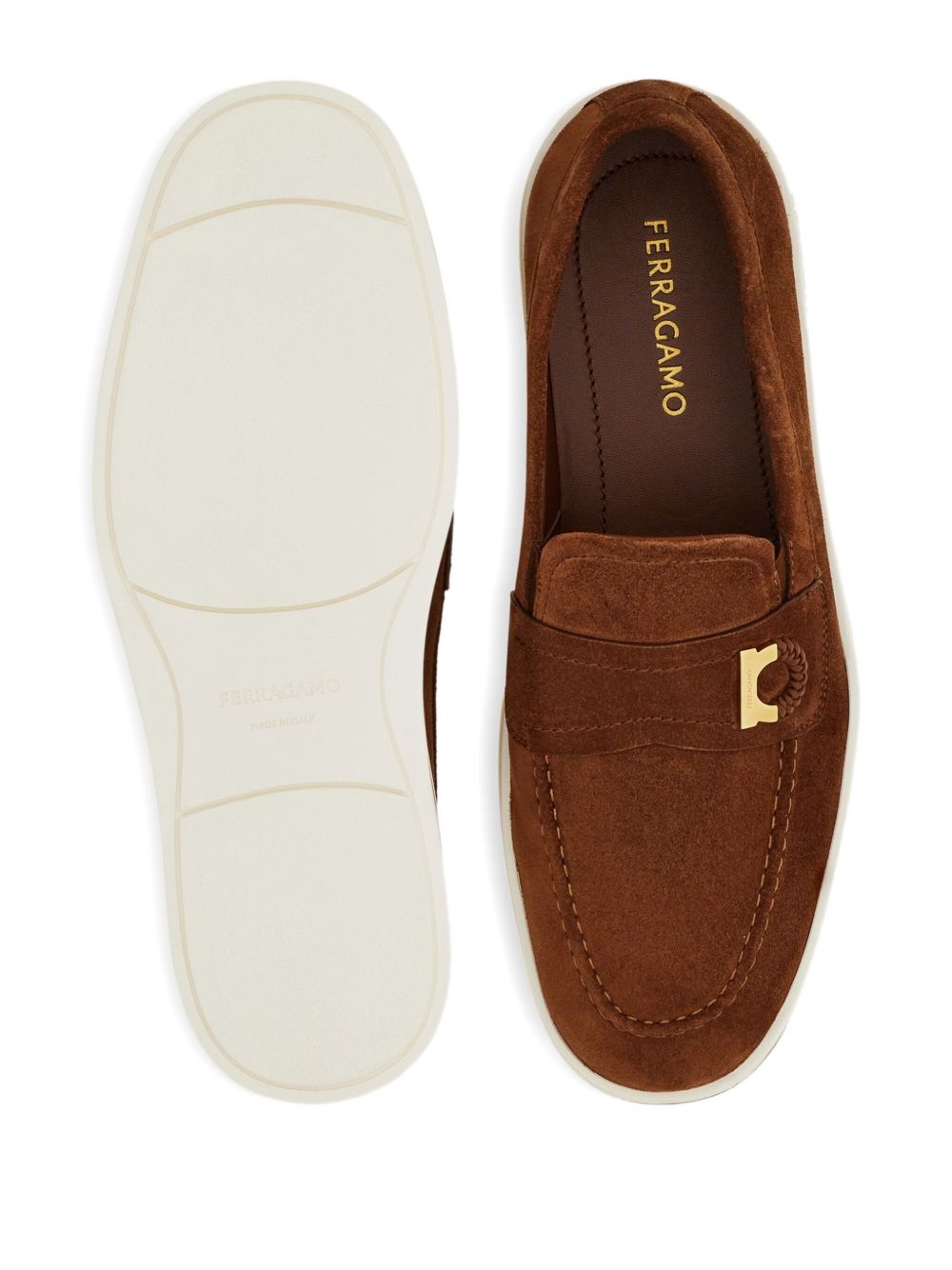 Ferragamo Leather Loafers Brown
