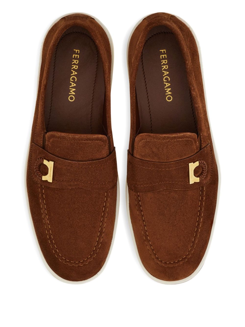 Ferragamo Leather Loafers Brown