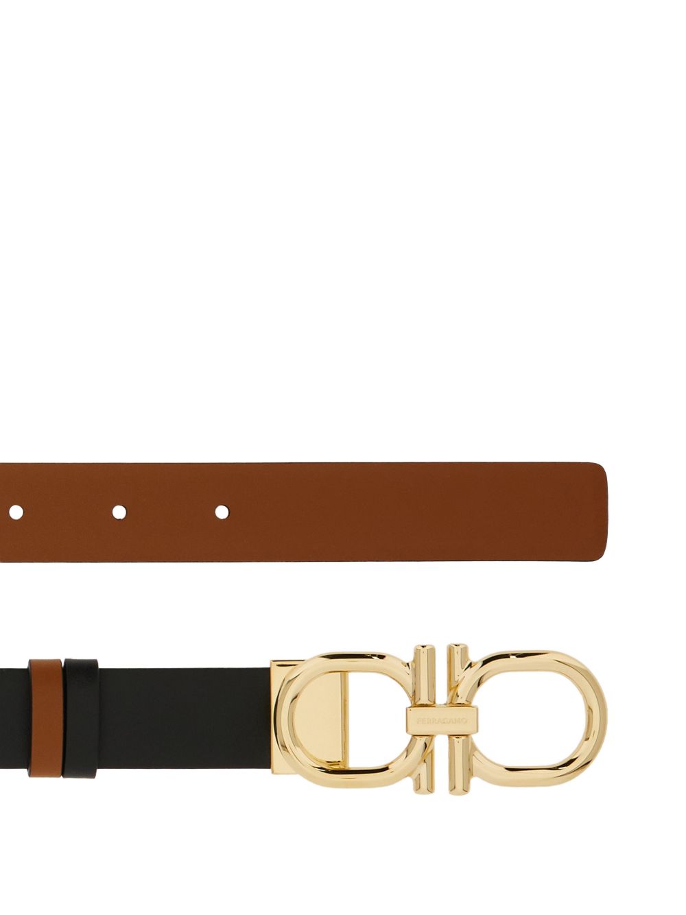 Ferragamo Gancini Leather Belt Black