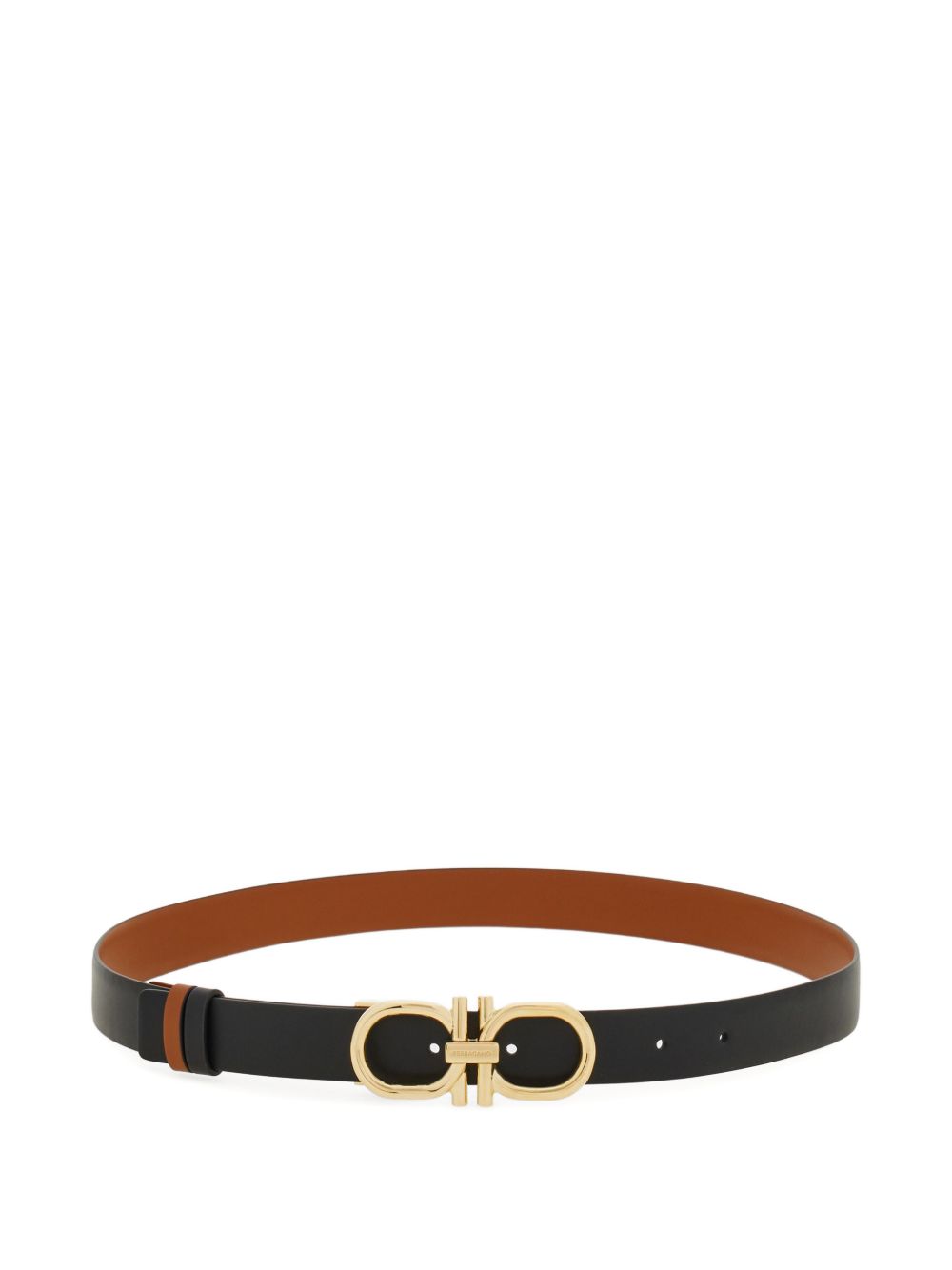 Ferragamo Gancini Leather Belt Black