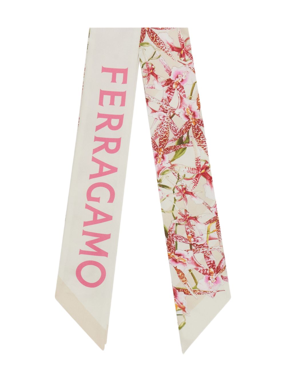 Ferragamo Printed Silk Foulard Scarf Powder