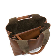 Hogan Small Leather Tote Leather Brown