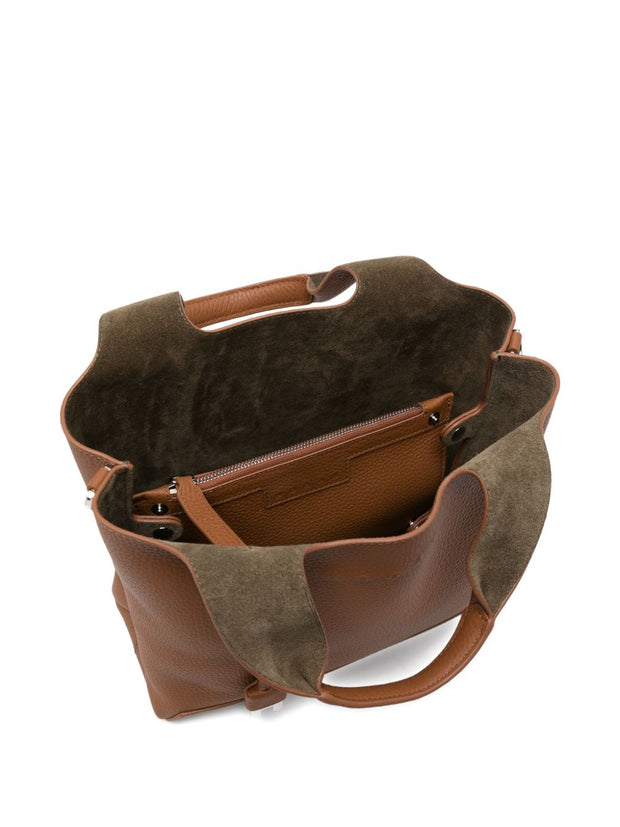 Hogan Small Leather Tote Leather Brown