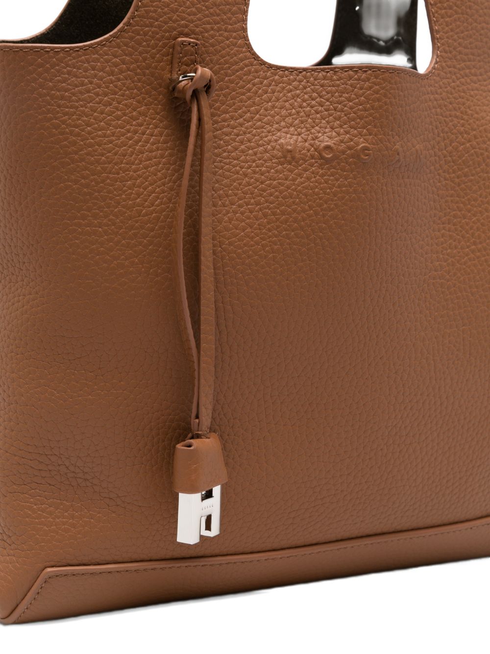 Hogan Small Leather Tote Leather Brown