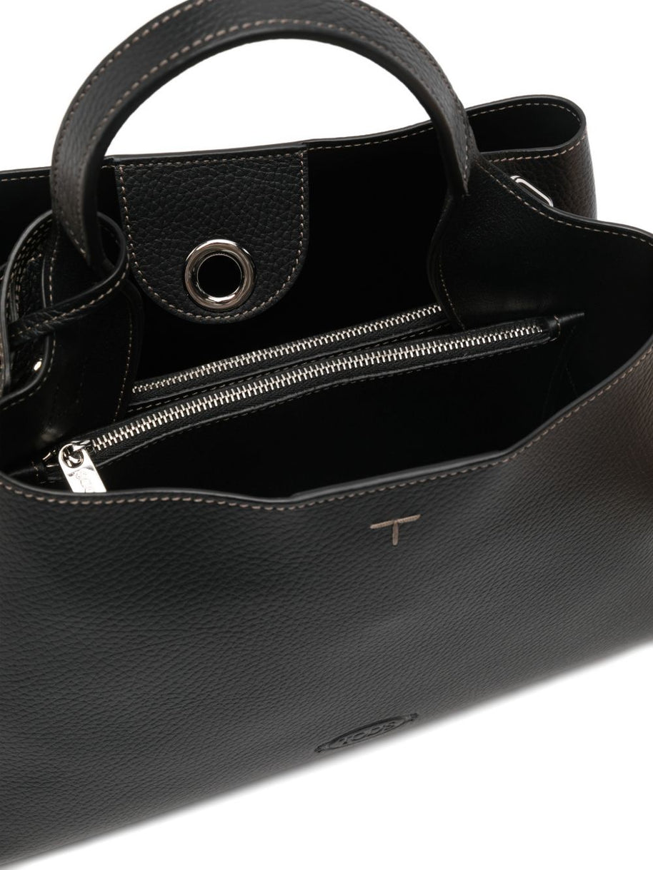 Tod's Small Leather Tote Bag Black