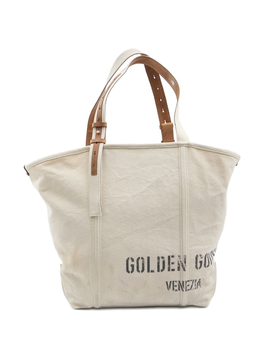 Golden Goose Canvas Tote Bag Beige