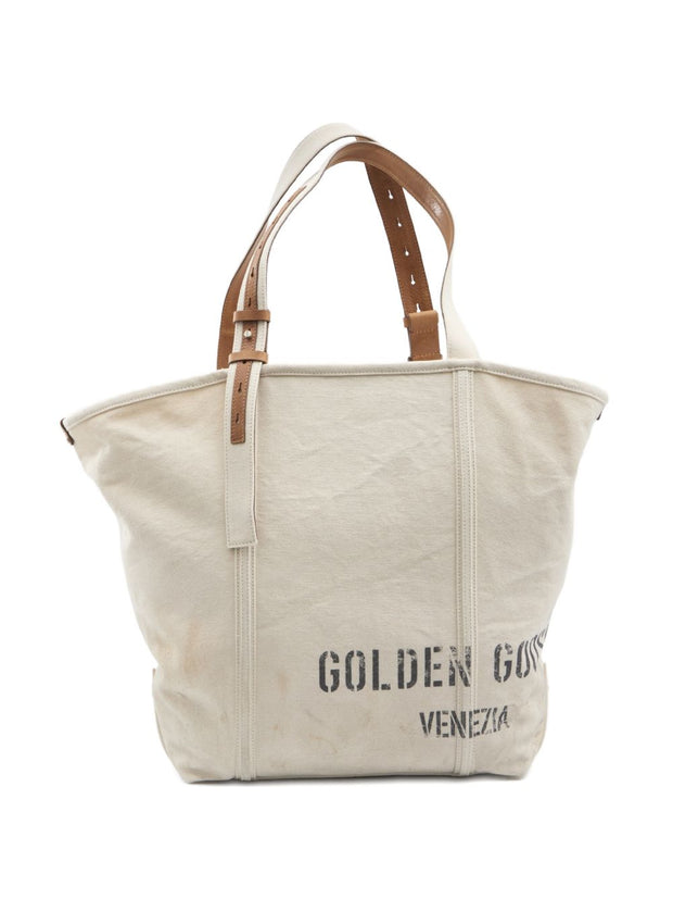 Golden Goose Canvas Tote Bag Beige
