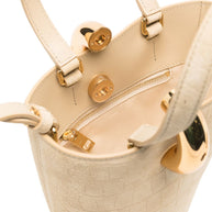JACQUEMUS Le Petit Bambola Leather Bucket Bag Beige