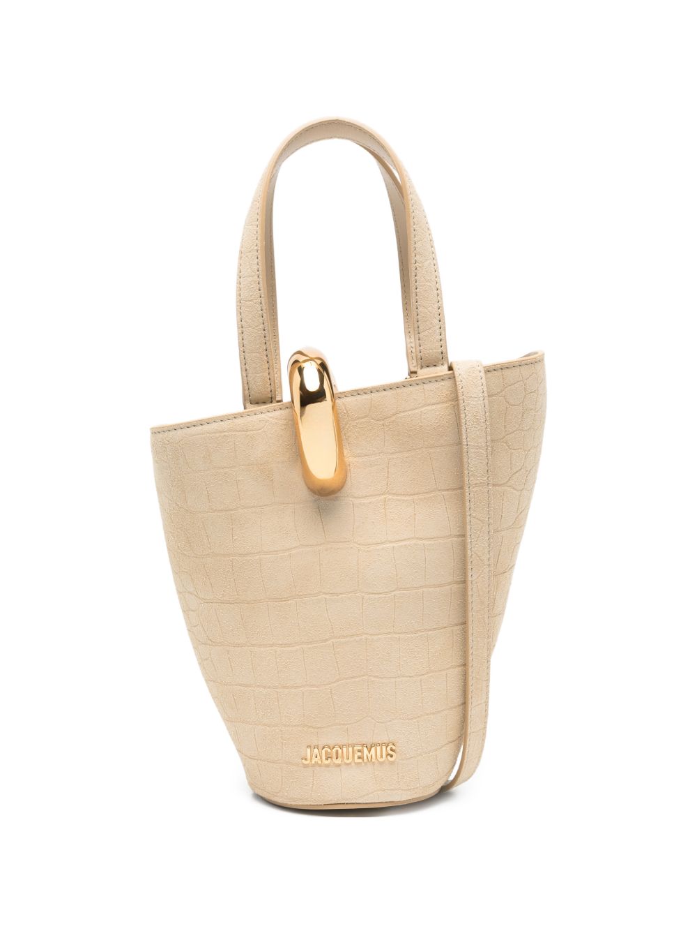 JACQUEMUS Le Petit Bambola Leather Bucket Bag Beige
