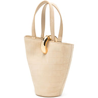 JACQUEMUS Le Petit Bambola Leather Bucket Bag Beige