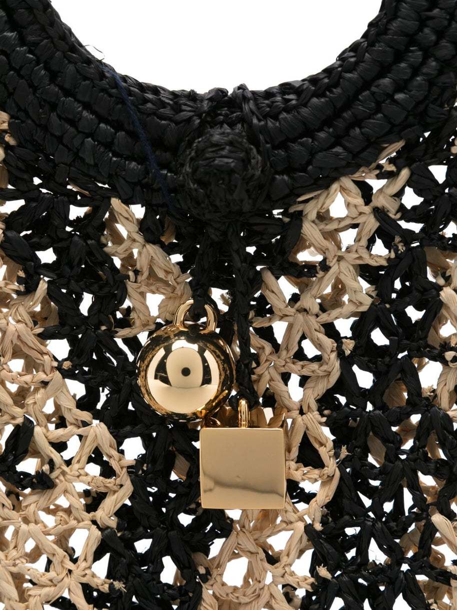 JACQUEMUS Le Petit Rond Spiaggia Handbag Black