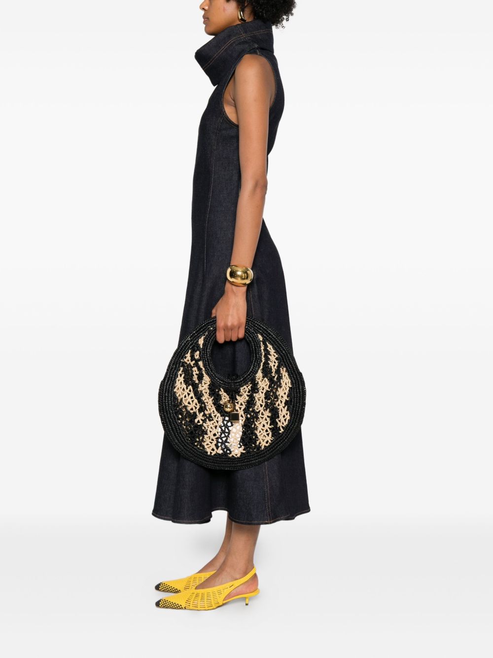 JACQUEMUS Le Petit Rond Spiaggia Handbag Black