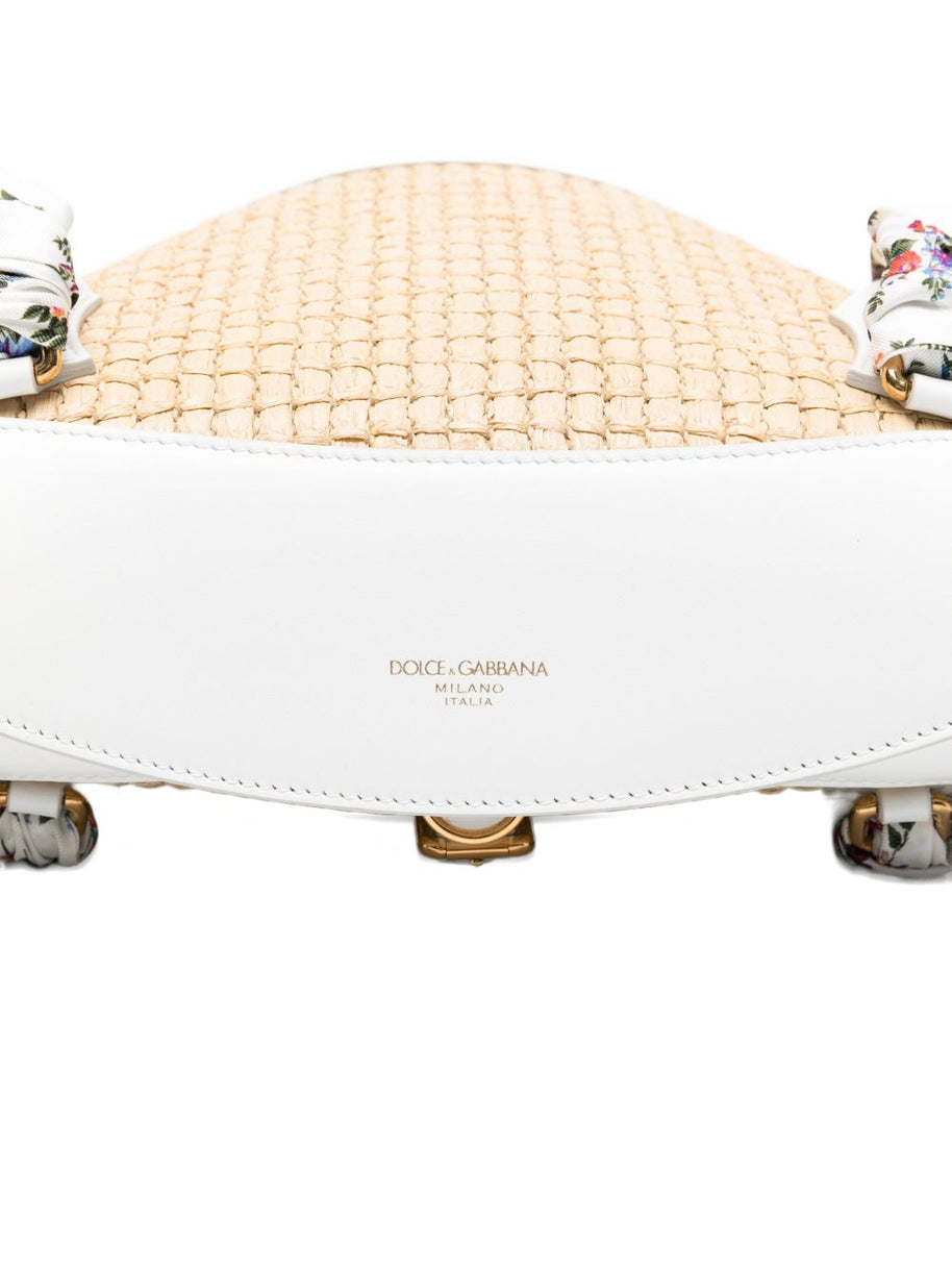 Dolce & Gabbana Capri Straw Backet Bag Beige