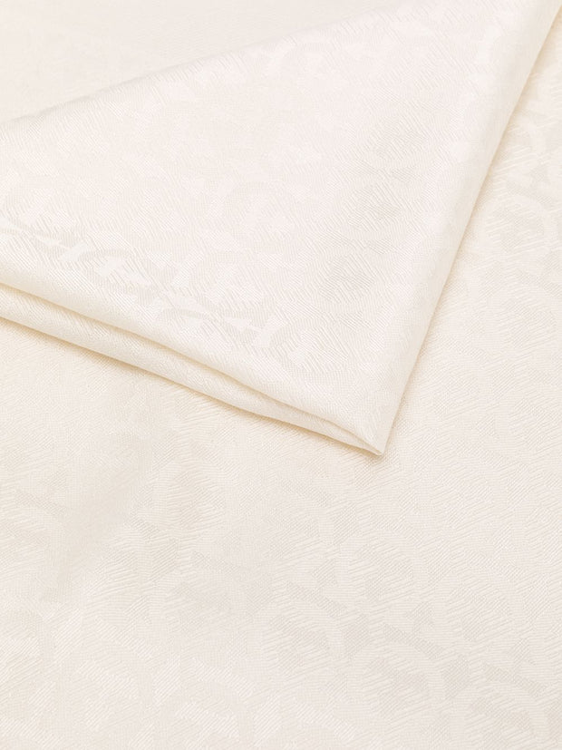 Ferragamo Gancini Silk And Wool Stole Scarf Ivory