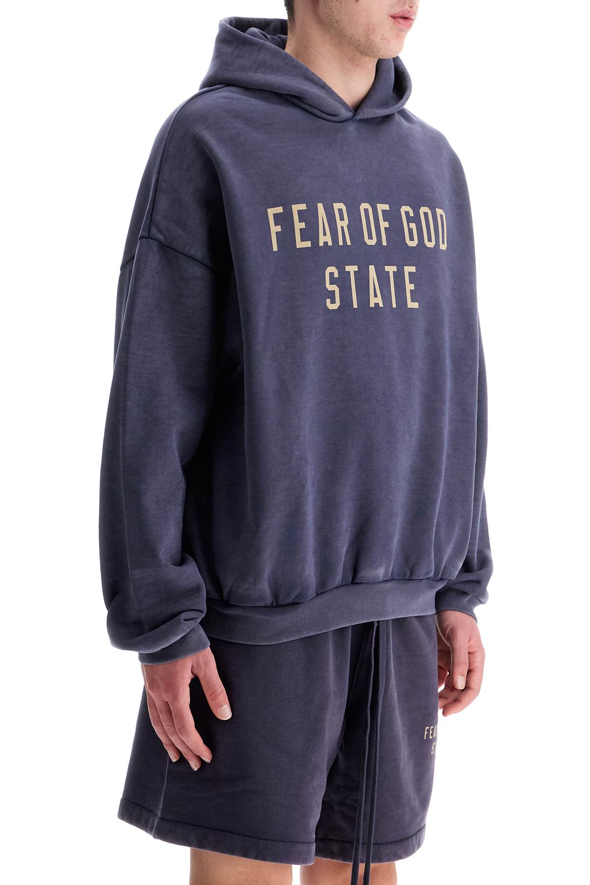 Fear Of God ESSENTIALS Navy Blue Cotton Hoodie