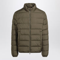 Moncler Short Zip-up Puffer In Khaki