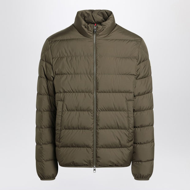 Moncler Short Zip-up Puffer In Khaki