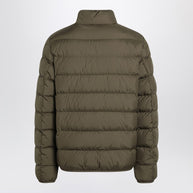 Moncler Short Zip-up Puffer In Khaki