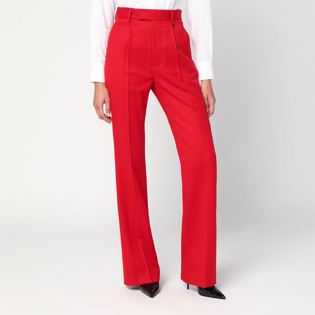 Vivienne Westwood Red Flared Pants In Wool