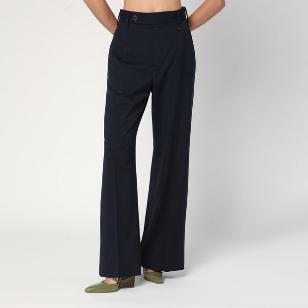 Vivienne Westwood Navy Blue Trousers In Wool