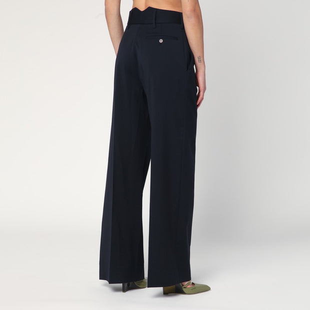 Vivienne Westwood Navy Blue Trousers In Wool