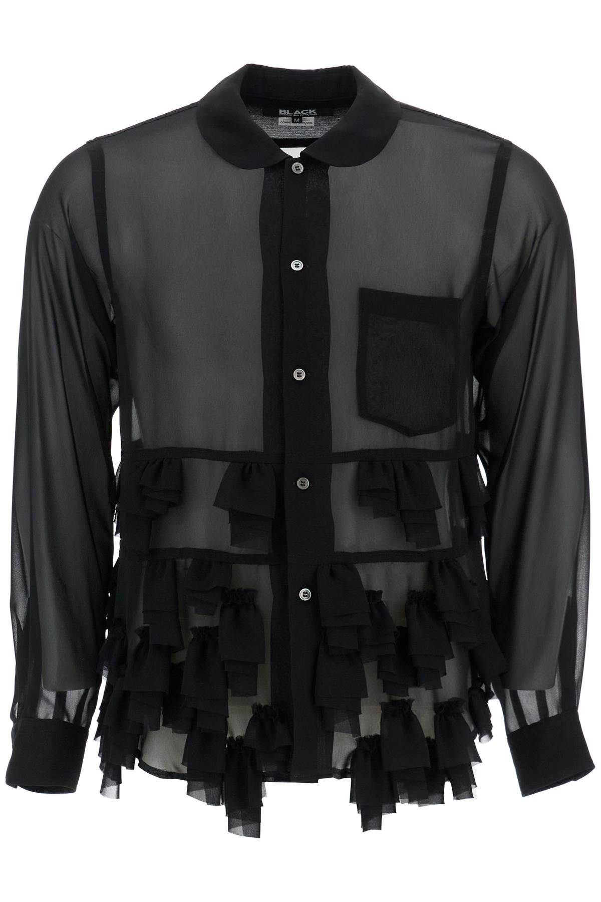 COMME DES GARCONS BLACK Georgette Shirt With Ruffles