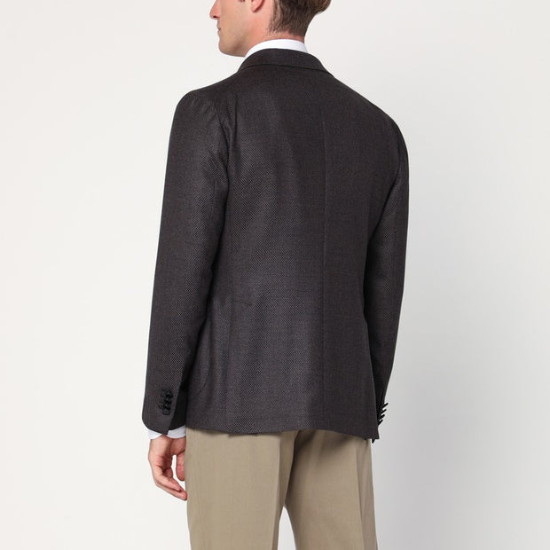 Tagliatore Brown Wool Double-breasted Jacket