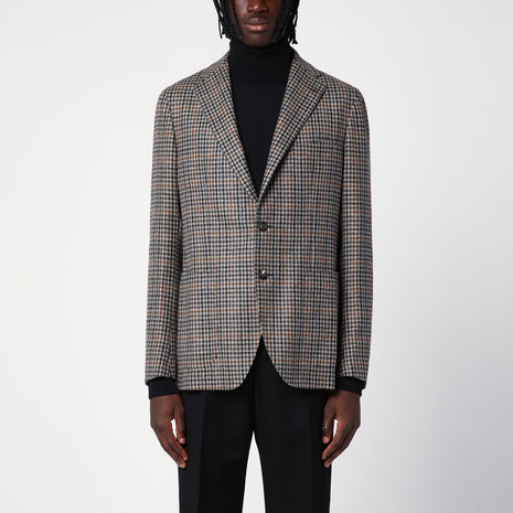Tagliatore Single-breasted Jacket With Wool Vichy Pattern