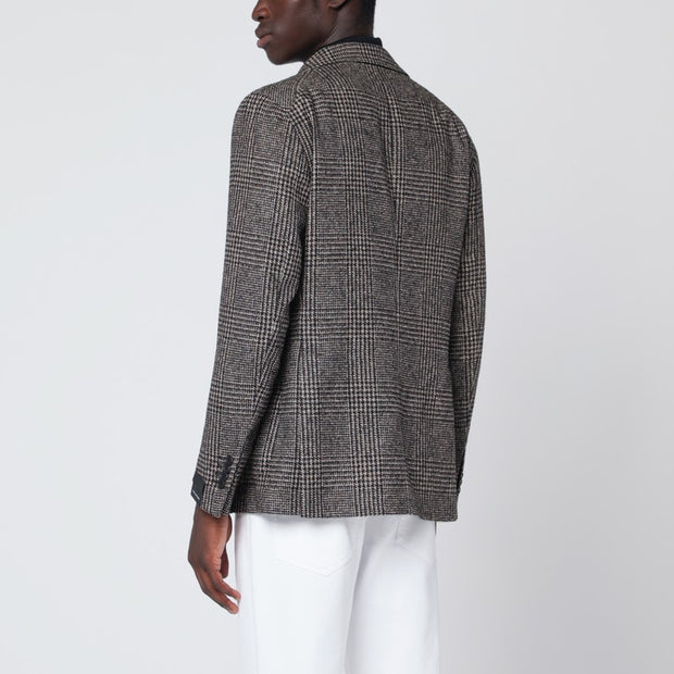 Tagliatore Brown Jacket In Prince Of Wales Check