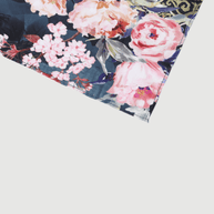 Ulivary Garden Crane Charmeuse Floral Square Scarf