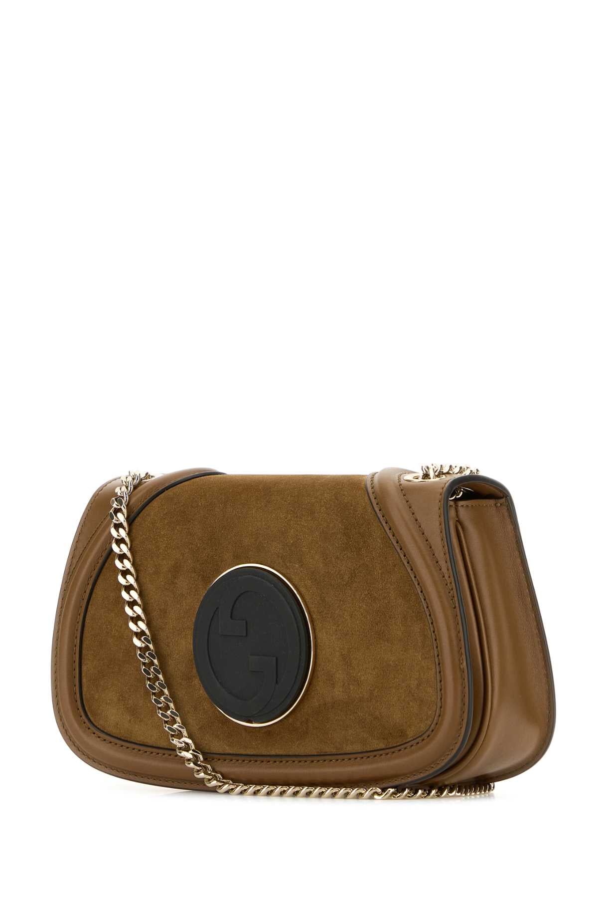 Gucci Women Caramel Suede And Leather Gucci Blondie Shoulder Bag