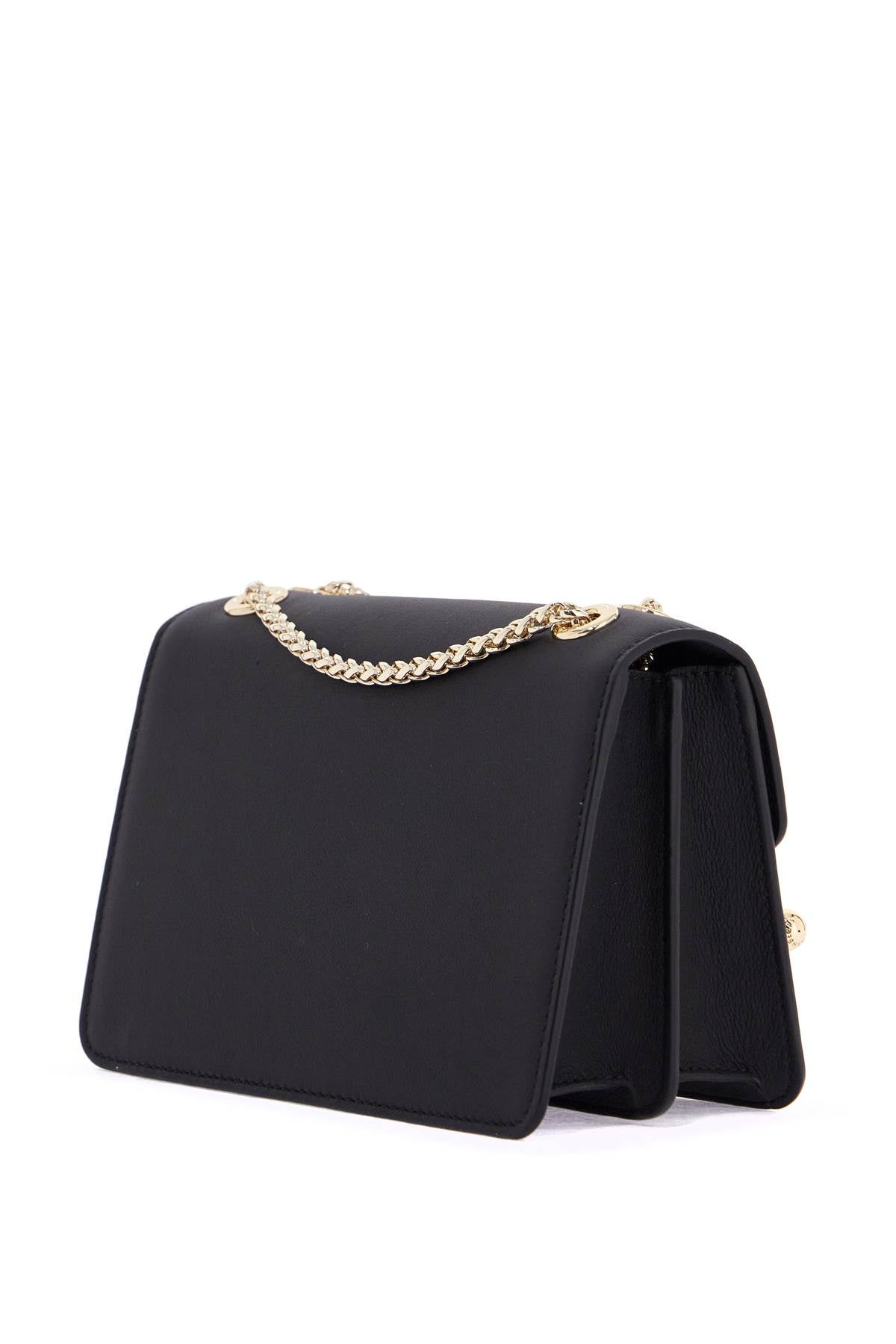 Strathberry Black East/West Mini Calfskin Shoulder Bag With Gold Chain Strap