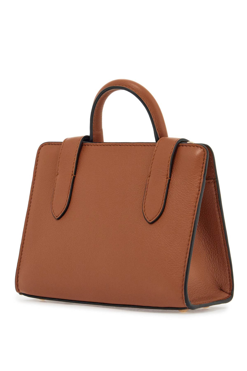 Strathberry Nano Tote In Chestnut Calf Leather