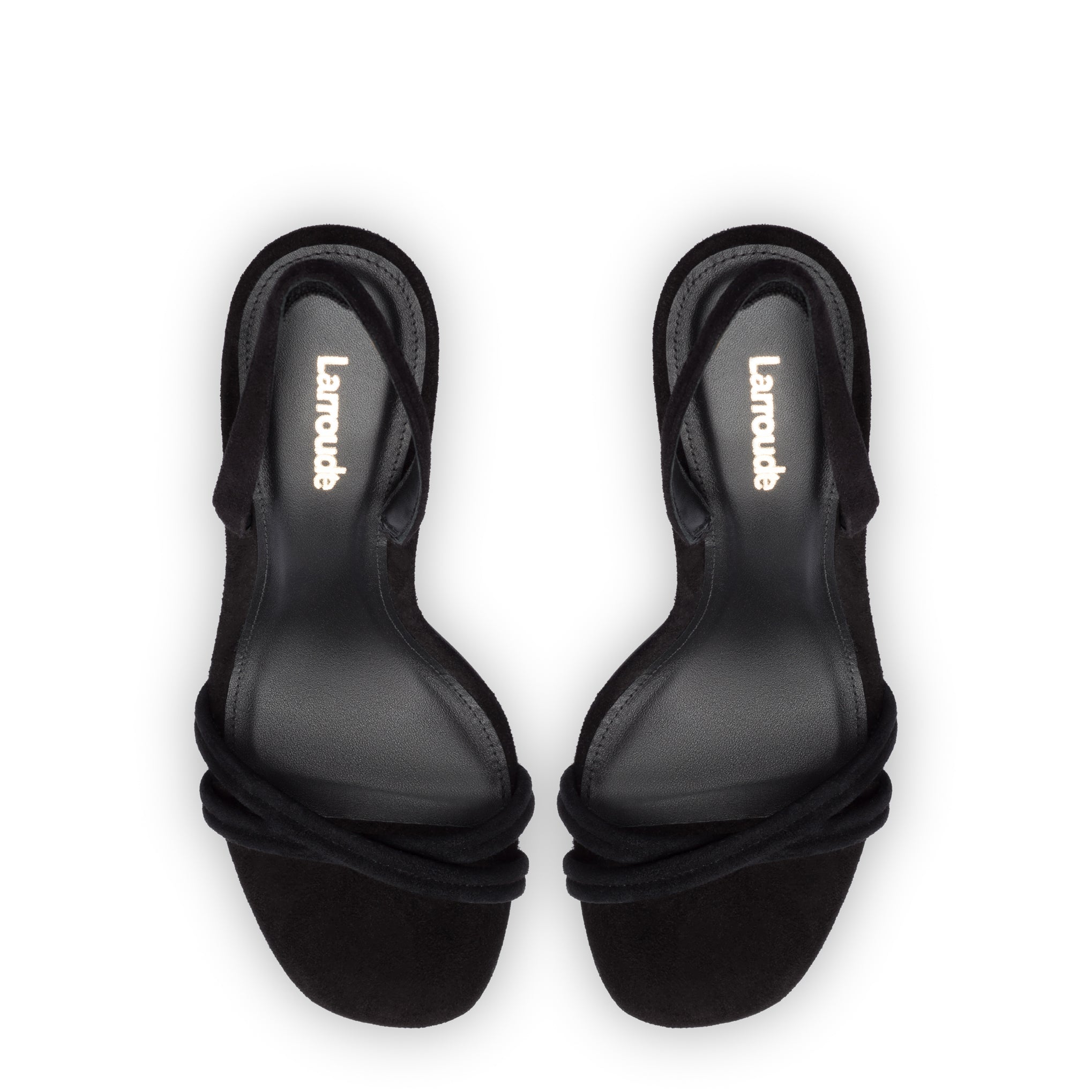Larroude Annie Sandal In Black Suede