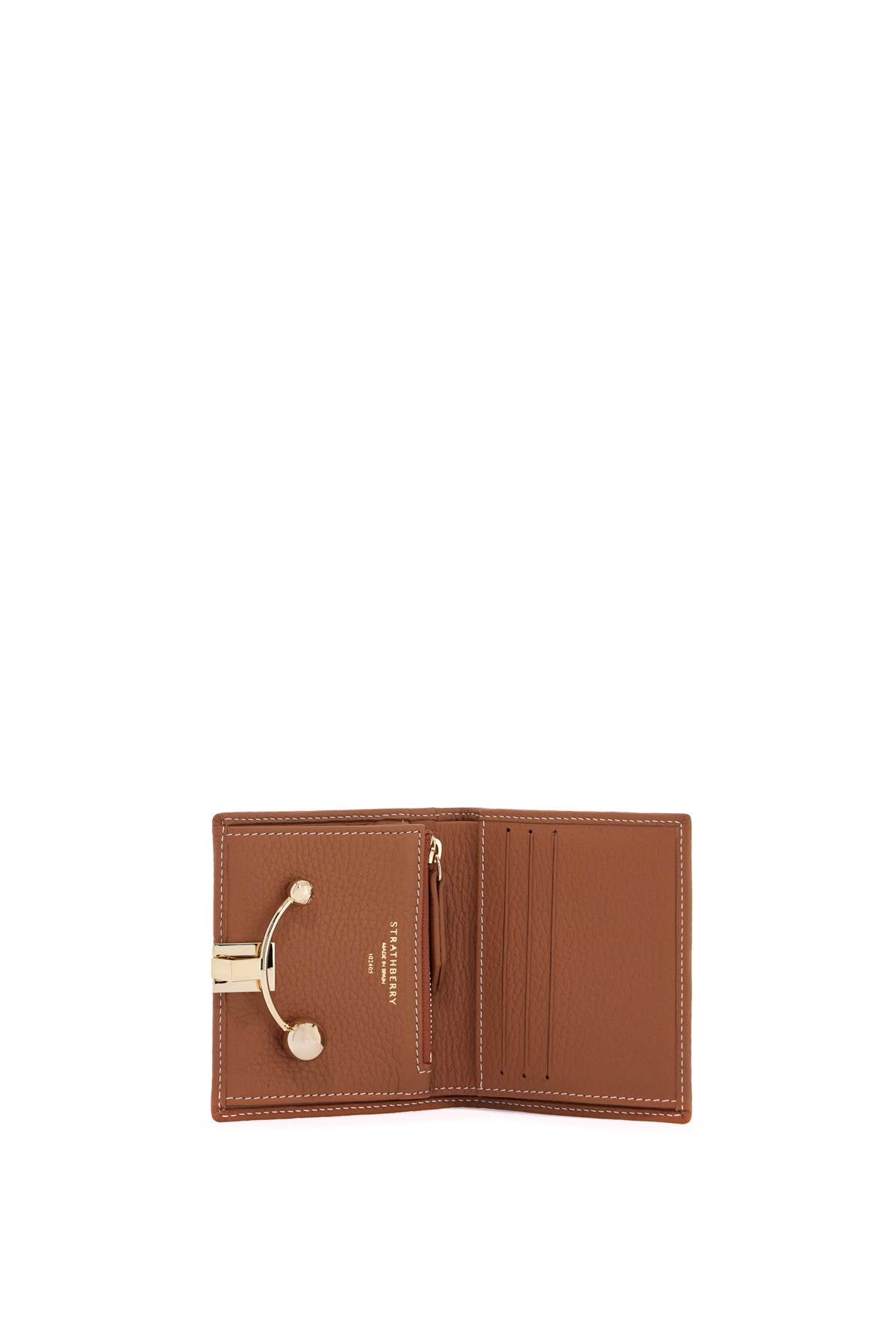 Strathberry Brown Calfskin Crescent Wallet