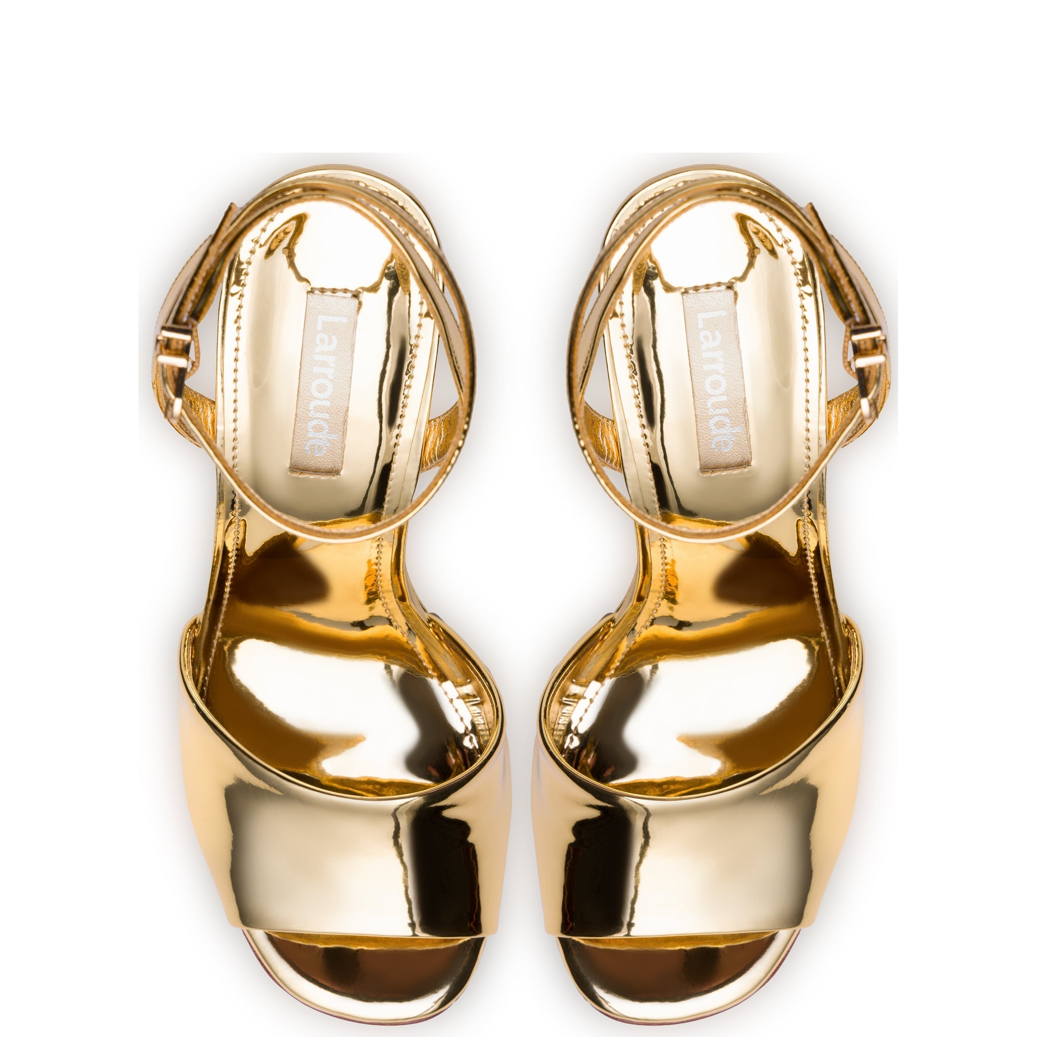 Larroude Yves Wedge In Gold Specchio