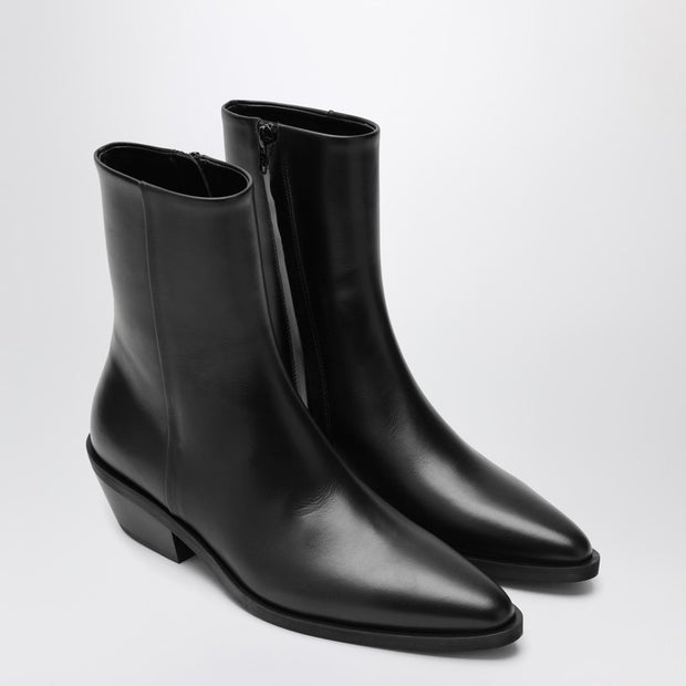 A.EMERY The Hudson Black Leather Ankle Boots