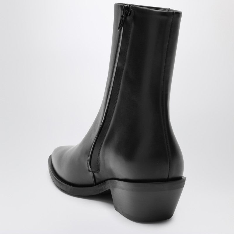 A.EMERY The Hudson Black Leather Ankle Boots