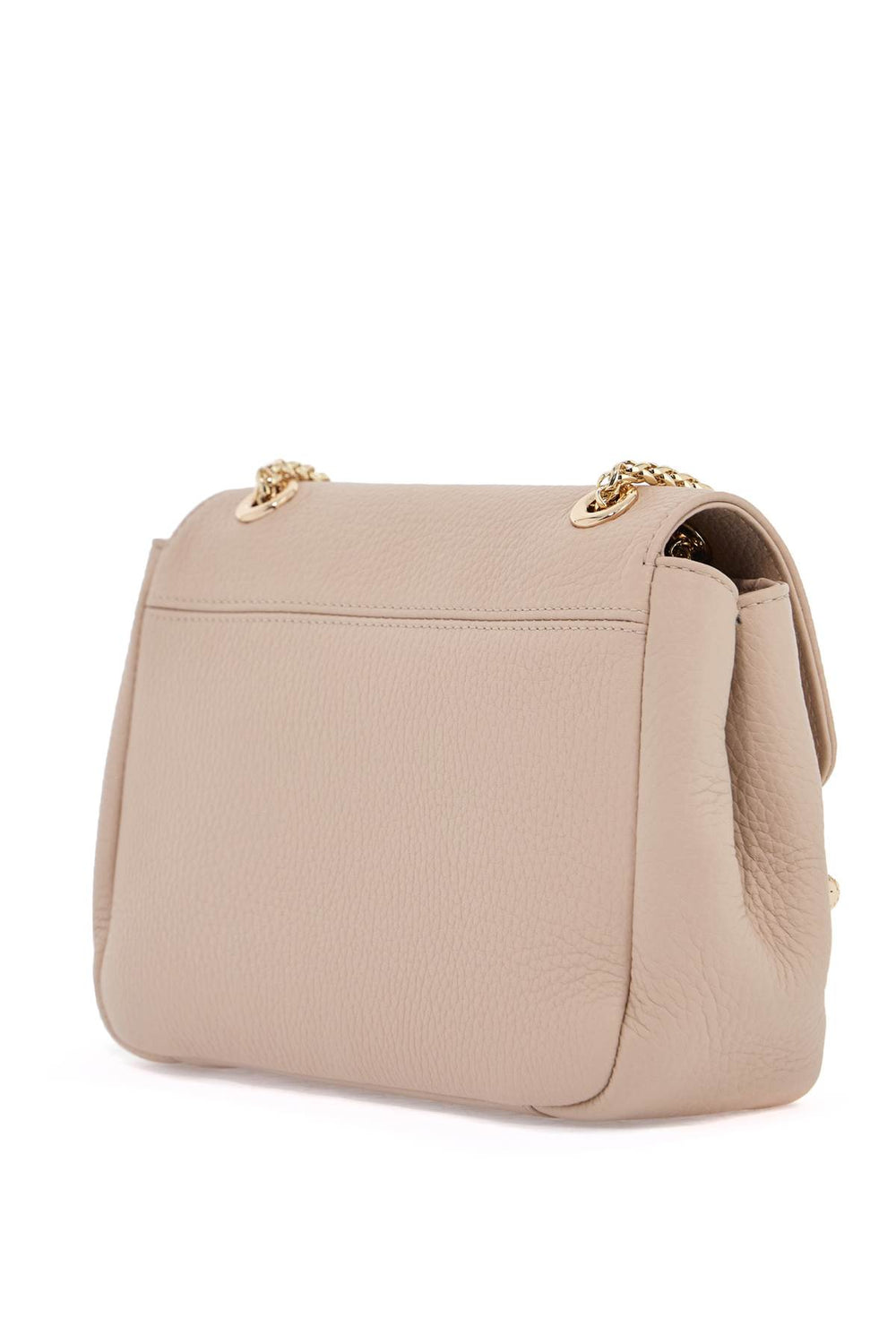 Strathberry East/West Mini Horizontal Bag In Calf Leather In Oat Color With Gold Metal Detail